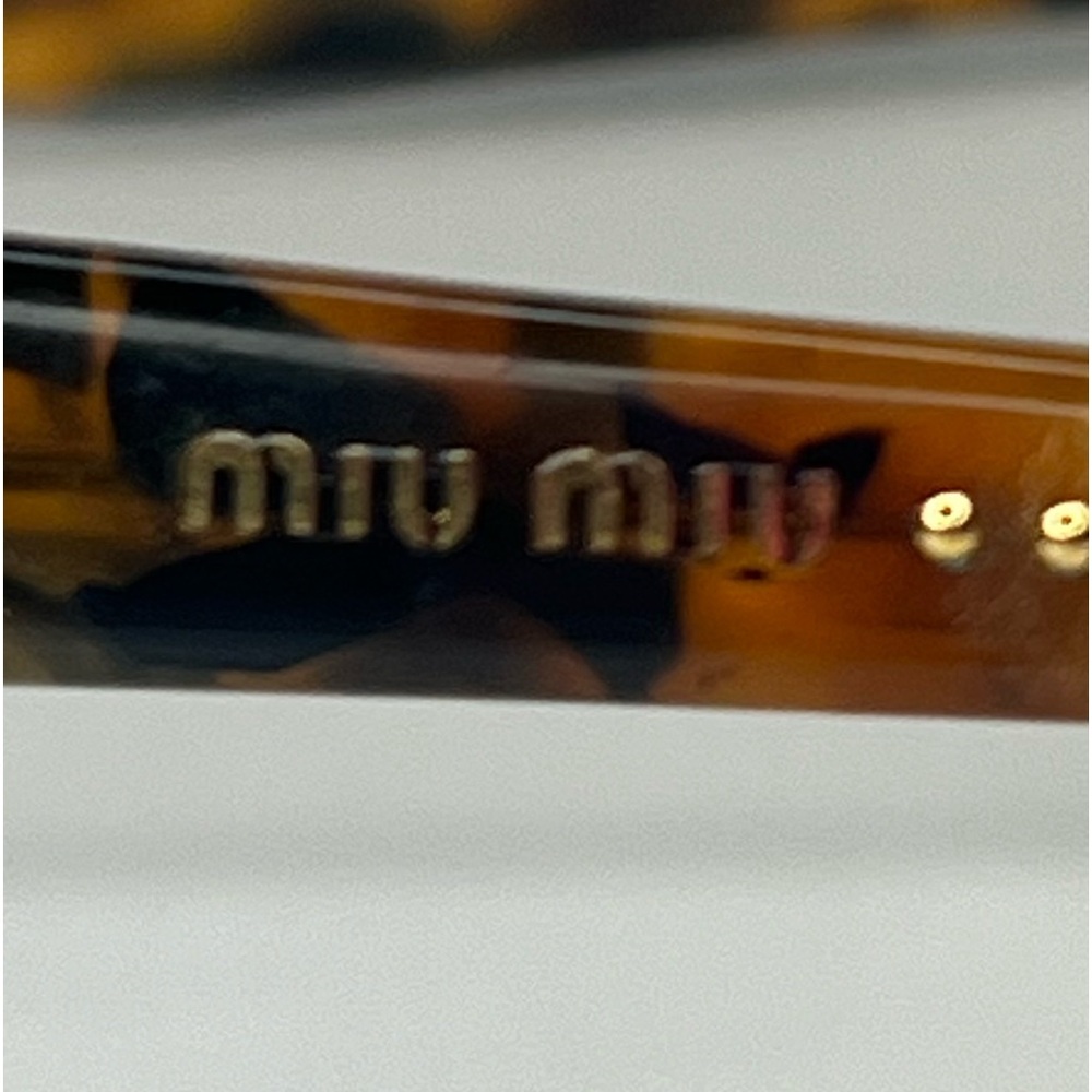 Miu Miu Womens Brown Tortoise Shell Metallic Squa… - image 8